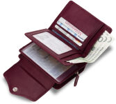 Kožená dámská peněženka money maker na mince - fialová - 2