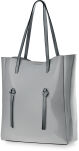 Lakovaná dámská kabelka monnari prostrona shopperka s originálními úchyty + organizér květy - šedý - 2