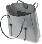 Lakovaná dámská kabelka monnari prostrona shopperka s originálními úchyty + organizér květy - šedý - 3