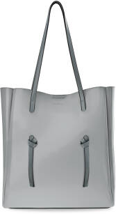Lakovaná dámská kabelka monnari prostrona shopperka s originálními úchyty + organizér květy - šedý