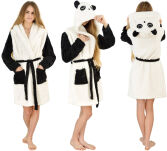 Teplý plyšový župan s kapucí kigurumi onesie – panda - 4