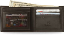 Moderní horizontální pánská peněženka hnědá - 3