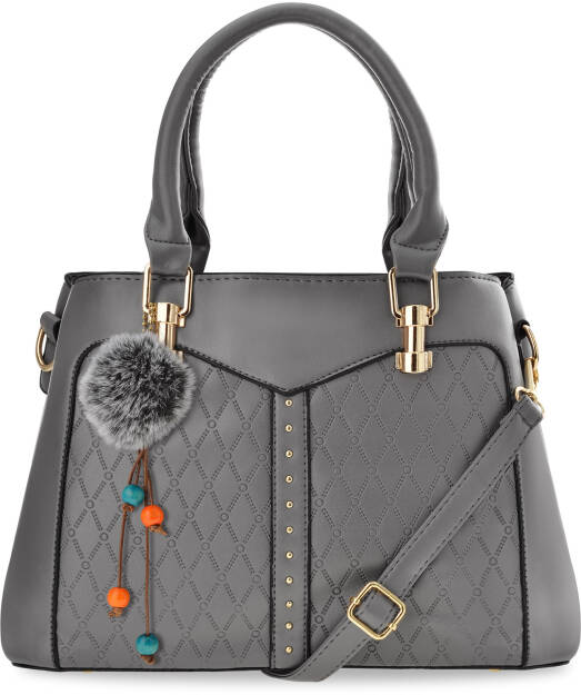 Elegantní dámská kabelka s reliéfním vzorem a klíčenkou klasický kufřík do ruky a přes rameno