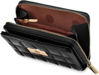 Rovicky prošívaná malá dámská peněženka, dárková kabelka z ekologické kůže - černá - 3