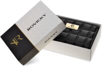 Rovicky prošívaná malá dámská peněženka, dárková kabelka z ekologické kůže - černá - 4