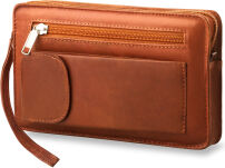 Pánské kožené etue na dokumenty peníze hnědá - 2