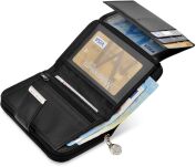 Prostorná dámská peněženka z měkké ekologické kůže rozkládací jako dárek - černá - 3