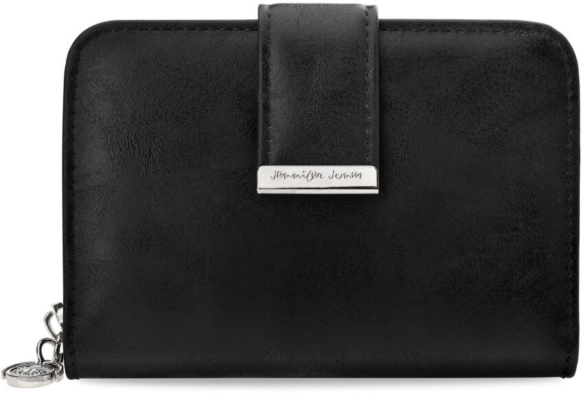 Prostorná dámská peněženka z měkké ekologické kůže rozkládací jako dárek - černá