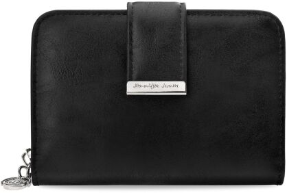 Prostorná dámská peněženka z měkké ekologické kůže rozkládací jako dárek - černá