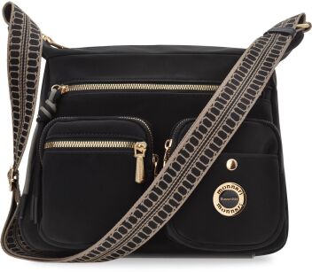 Monnari velká kabelka prostorná taška crossbody s kapsami - černá