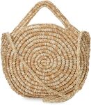 Velká pletená dámská taška košík s držadlem a popruhem - béžová - 2