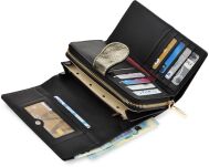 Monnari kovová dámská kožená elegantní lesklá peněženka - zlatá - 3