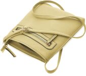 Elegantní dámská crossbody brašna s kapsami, klasická malá na rameno - limetková - 3