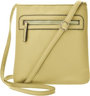 Elegantní dámská crossbody brašna s kapsami, klasická malá na rameno - limetková