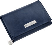 Dámská peněženka jennifer jones prostorná peněženka se zipem mramorová kůže - námořnická modrá - 2
