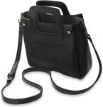 Stylová dámská mini kabelka městská shopper listonoška v klasickém retro stylu - černá - 3