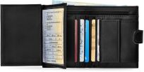Pánská ekologická kožená peněženka 4U CAVALDI na karty a mince - černá - 5