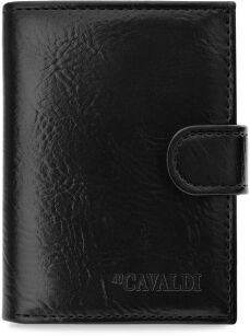 Pánská ekologická kožená peněženka 4U CAVALDI na karty a mince - černá