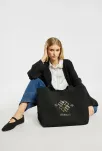 Dámská shopper taška Monnari, prostorná volná kabelka na rameno - černá se zlatou. - 4