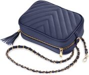 Prošívaná listová kabelka  se střapcem klíčenka kabelka dámská na řetízku - 6