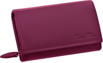 MONEY MAKER dámská prostorná kožená peněženka na zip velká měkká kožená peněženka s ochranou RFID - růžová - 3