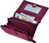 MONEY MAKER dámská prostorná kožená peněženka na zip velká měkká kožená peněženka s ochranou RFID - růžová - 4