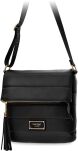 Monnari prošívaná kabelka s klopou crossbody městská taška s přívěskem - černá - 4