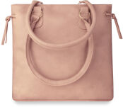 Stylová dámská kabelka městská shopperka se zipy a pruhy - pudrová růžová - 3