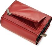 Klasická dámská peněženka cavaldi malá kožená peněženka harmonika rfid secure - červená - 4