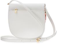 Dámská květinová listová kabelka Top Secret - půlkulatá květinová taška s boho střapcem na klíče - bílá - 3