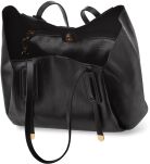 Monnari dámská taška pytel shopper volná kabelka 2v1 + crossbody - černá - 4