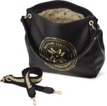 Monnari objemná dámská kabelka s velkým logo taška shopperka s popruhem s logem přes rameno - černá - 4