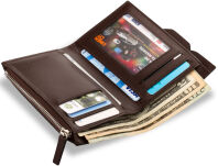 Pánská kožená peněženka přírodní kůže hnědá - zlatá - 3