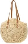 Velká pletená dámská kabelka košík na léto pláž - béžová - 2