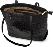 Klasická dámská taška monnari prošívaná taška nákupní taška přes rameno s logem - černá - 3