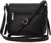 Monnari prošívaná kabelka přes rameno s klopou prostorná městská kabelka s logem a dlouhým popruhem - černá - 3