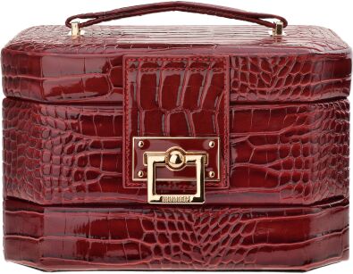 Velká elegantní šperkovnice etue na šperky Monnari kosmetická krabička organizér – burgundská