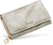 Elegantní dámská kožená lakovaná peněženka na mince rovicky se třpytivými filtry v rfid balení - stříbrná - 2