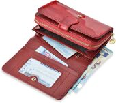 Elegantní dámská kožená lakovaná peněženka na mince rovicky se třpytivými filtry v rfid balení - stříbrná - 4