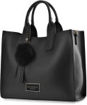 Prostorná dámská kabelka monnari taška shopper kufřík s přívěškem třásněmi a pomponem - černá - 3