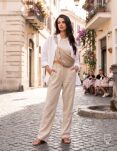 Dámská ledvinka Peterson elegantní crossbody kabelka přes rameno s kapsami - béžová - 4