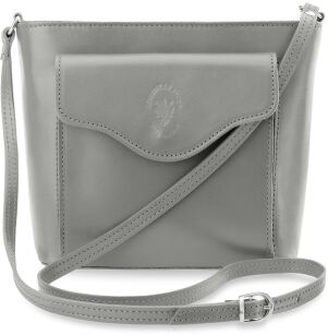 Dámská kožená crossbody kabelka italská 100% přírodní kůže – šedá