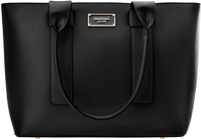 Monnari velká taška do kanceláře aktovka loď stuhlá shopper klasická A4 - černá