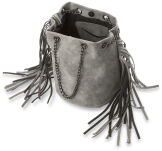 Dámská kabelka vak boho hippie třásně - černá - 2