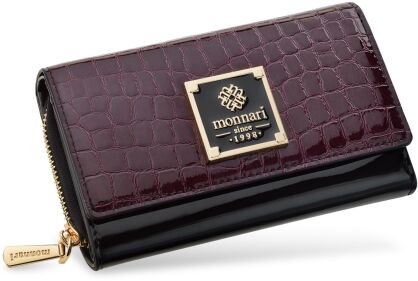 Monnari luxusní dámská lakovaná peněženka elegantní se vzorem - černá
