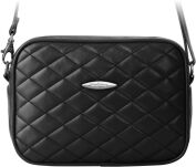 Prošívaná malá dámská crossbody kabelka / listonoška - černá - 6