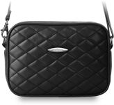 Prošívaná malá dámská crossbody kabelka / listonoška - černá - 2