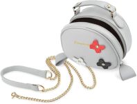 Oválná dámská kabelka listonoška s motýlky - šedá - 3