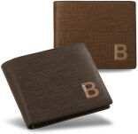 Horizontální pánská peněženka se vzorem tmavě hnědá - 6