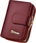 Dámská peněženka z pravé kůže elegantní zip klip RFID - bordová - 6